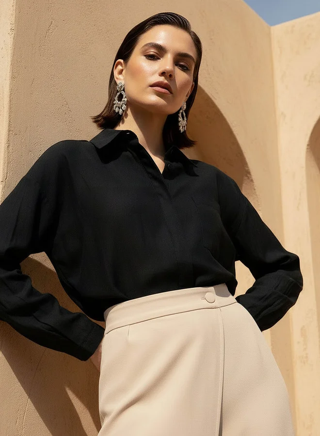 سبلاش فيڤ High Low Shirt with Concealed Placket